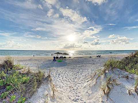Our beach setup available to our guests! Private dunes from our gated complex.