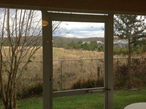 View looking out back patio