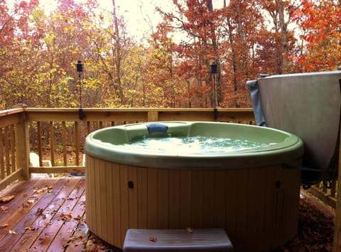 Hot Tub surrounded by trees
