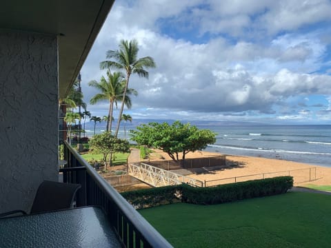 View of footbridge that leads to "beach walk".