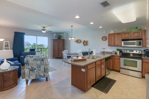 Open kitchen and living space 