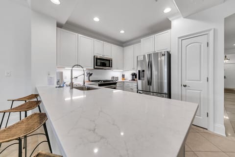 New large countertop for serving and entertaining.