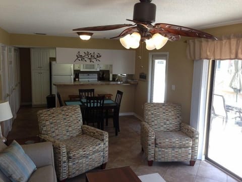 Dining Area with seating for 4 and Kitchen with breakfast bar with seating for 2