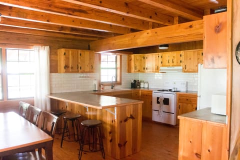 Kitchen with concrete counter tops