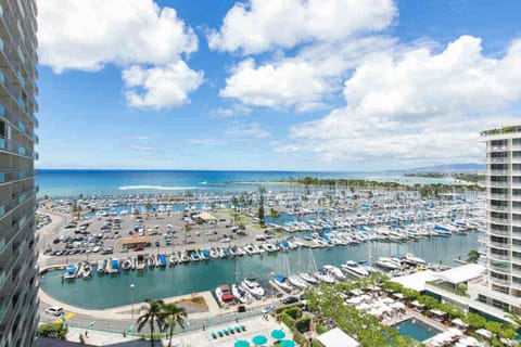 Unobstructed ocean views overlooking Waikiki Marina