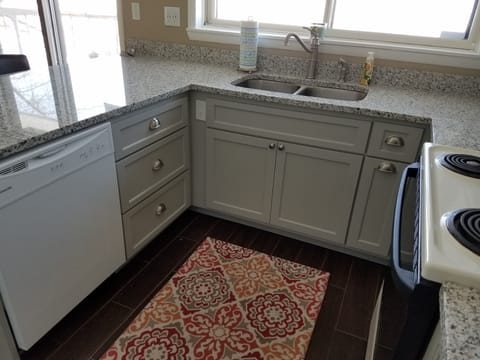 Kitchen with new cabinets as of 2018