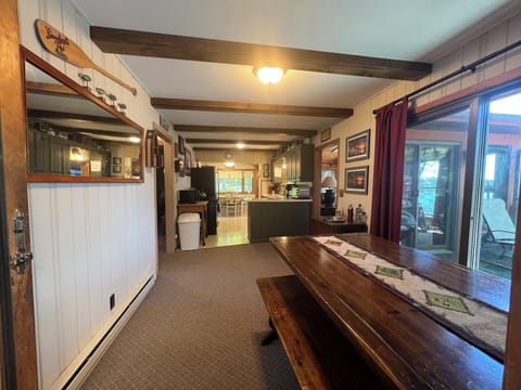 View upon entering, looking T kitchen area