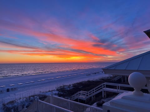 Enjoy unforgettable Gulf sunsets from one of two beachfront decks.
