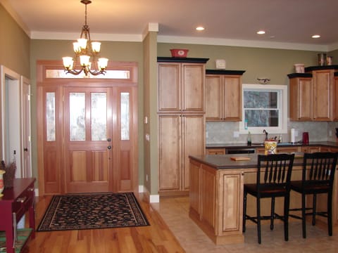 Front door and kitchen