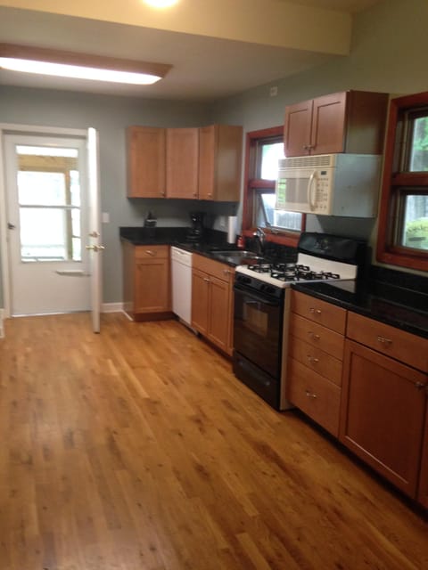 One level home with modern conveniences.