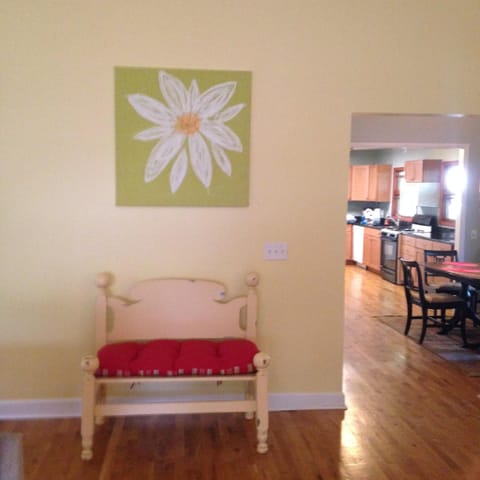 All living spaces on one floor.