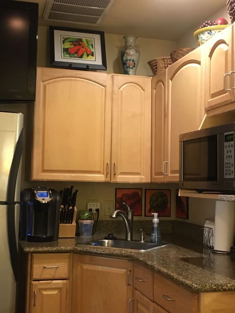 Kitchen, with Flat Screen TV on Left