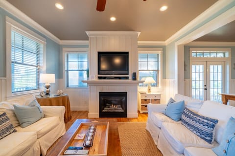 The heart of the home. Open living space made for gathering after a day at the beach.