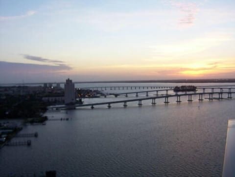 Sunset over the river just out front of the condo complex