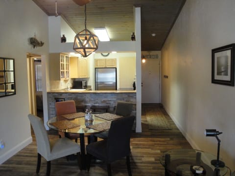 Dining area / Kitchen with Vaulted Ceiling