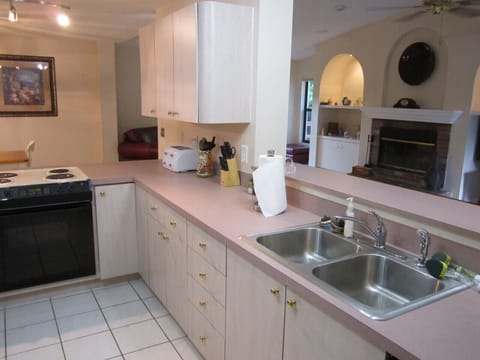 A view of the living area while in the kitchen...