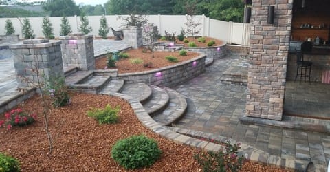 evening view of the flower beds