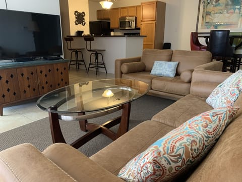 Living room with smart TV