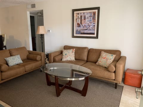 Living room with couch and loveseat