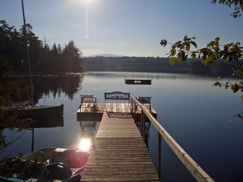 View of Sargent and Cadillac Mountains from our old dock (since replaced)