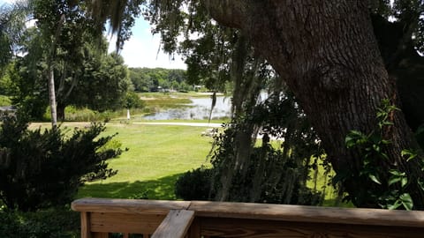 view from upstairs balcony towards the cove