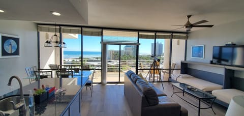 A beautiful view of the beach from the 6th floor living room/kitchen!