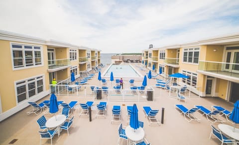 Outdoor pool lounge area. Plenty of seating is available! (Pools are typically  open from Memorial Day through Labor Day)