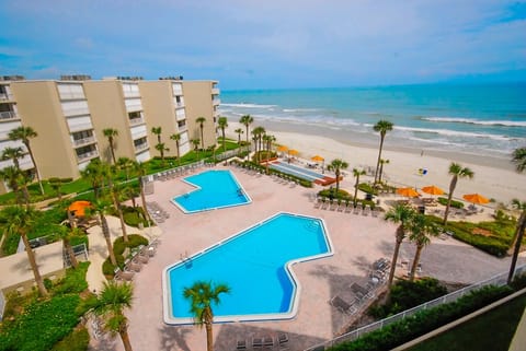 View from the room - 2 pools, one heated in winter, shuffleboard and beach!!