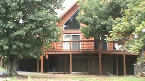 Wrap-a-round deck over-looks the lake