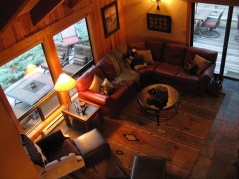 Aerial view from Master Loft of Great Room & Outside Living Spaces