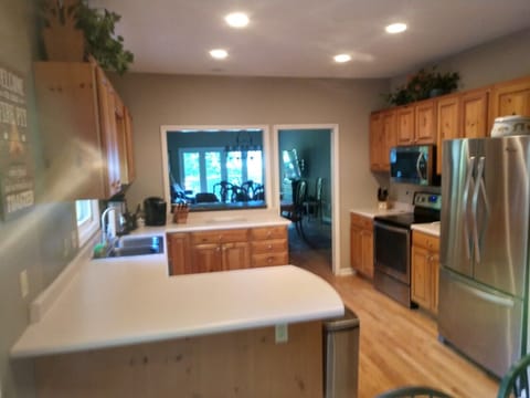 Kitchen view with Great Room beyond