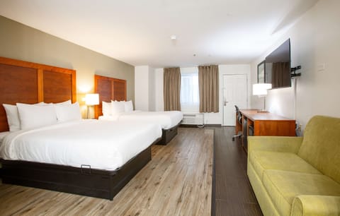 Family Room, 2 Queen Beds, Non Smoking (with Sofabed) | 1 bedroom, individually furnished, desk, iron/ironing board