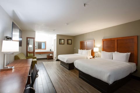 Family Room, 2 Queen Beds, Non Smoking (with Sofabed) | 1 bedroom, individually furnished, desk, iron/ironing board