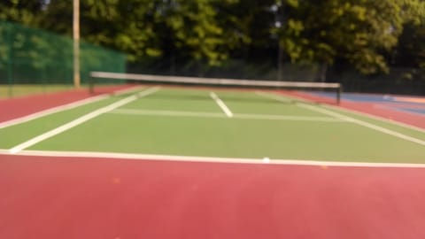 New tennis court at our park right across from our driveway.