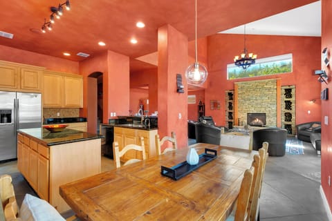 Dining area attached to kitchen and living room.