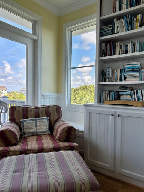 View of family room looking through side window towards South Beach
