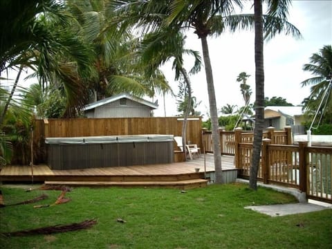 Swim spa with deck on canal