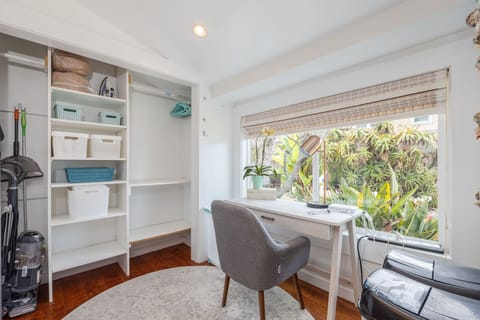 Full Desk/ Office area with view of garden