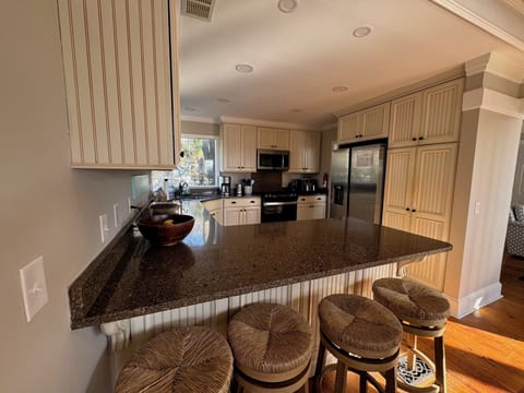 Looking into kitchen from dining area