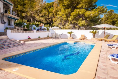 Large private pool area with terrace and casita barbeque