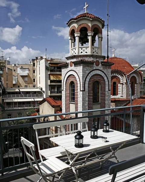 The old church across the apartment