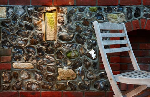 1000 year old cut stone, part of a mullioned window of Hyde Abbey.