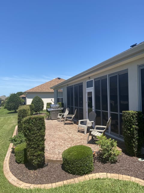 Patio with gas grill