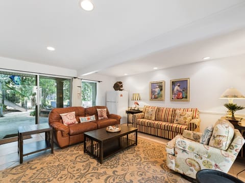 Downstairs Den with Flat Screen TV at 26 West Beach Lagoon