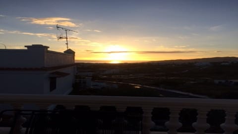 Views of sunset from living room terrace