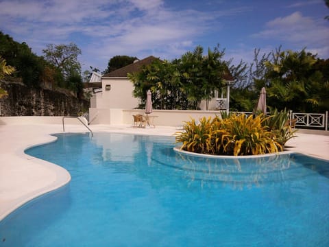 Pool with our apartment in the background