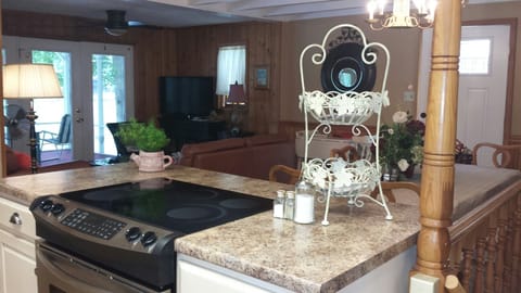 Open kitchen, dining and family room.