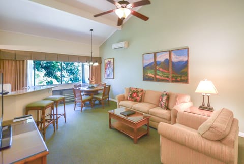 Living room and dining area