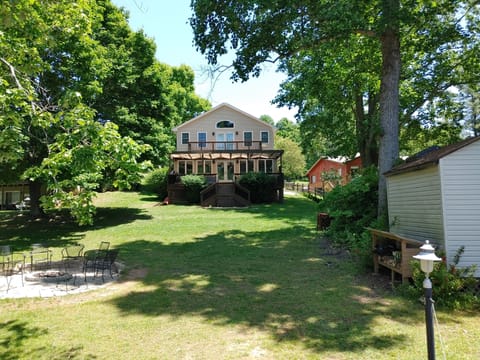 Lake side view of house, from the double-decker dock.