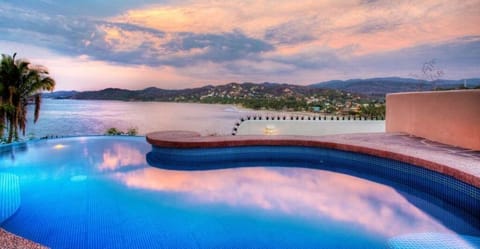 Salt water infinity pool with incredible views of the Bay